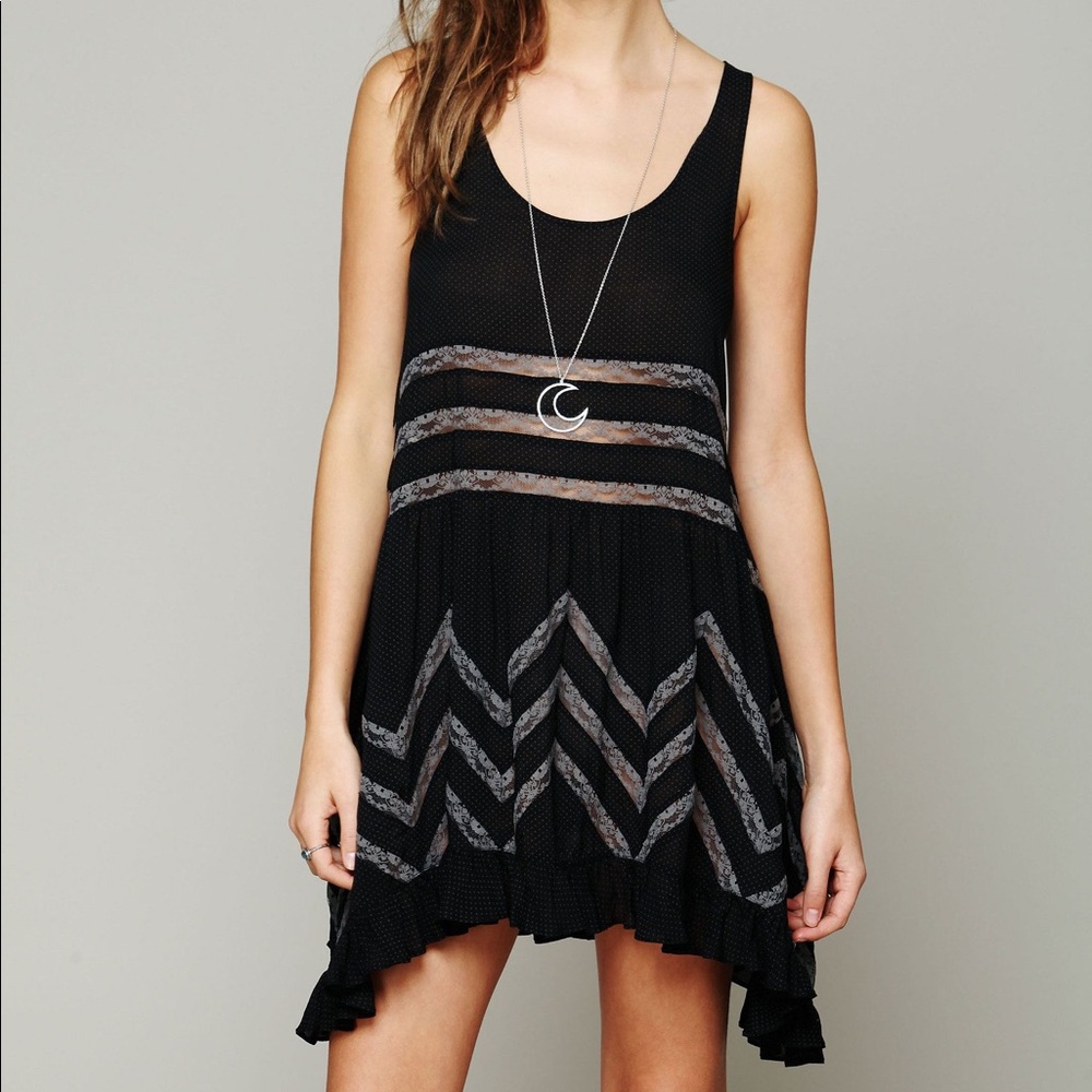 Free People Voile and Lace Trapeze Slip Dress